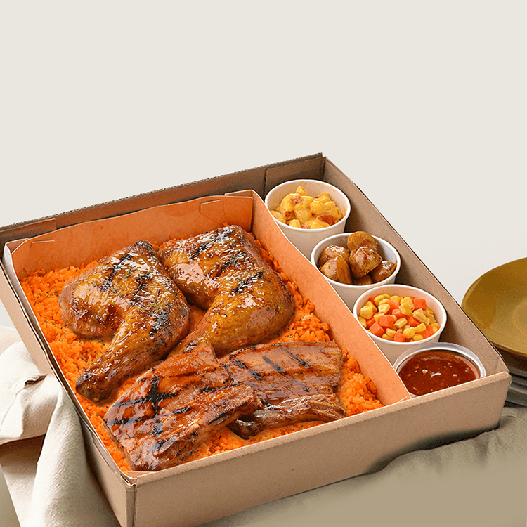 GVF Chicken, Pork Belly, Rice & Sides