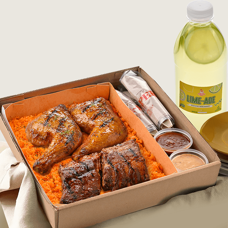 GVF Chicken, Ribs, Rice & Drink